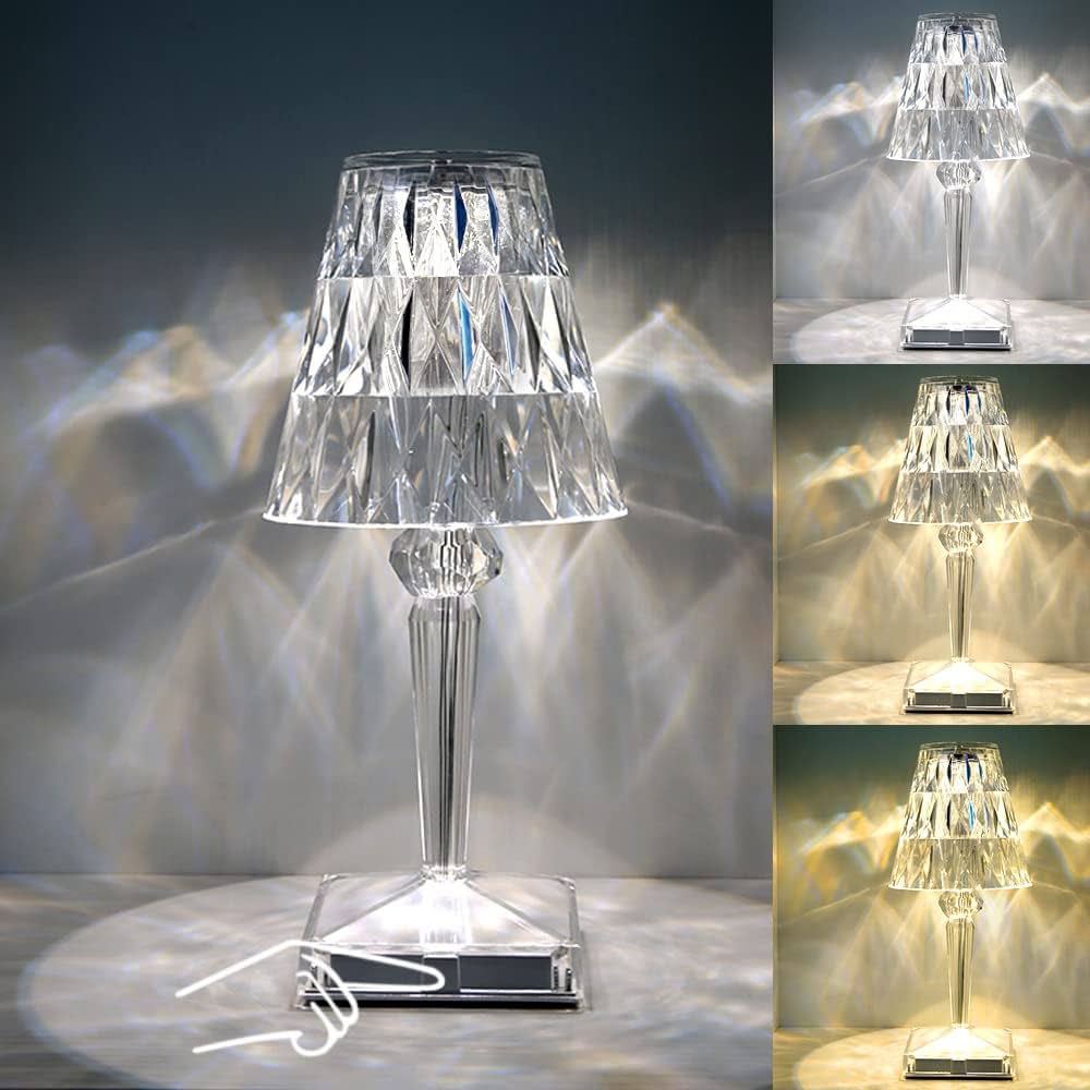 16 Colors Rose Touch Crystal Desk Lamp